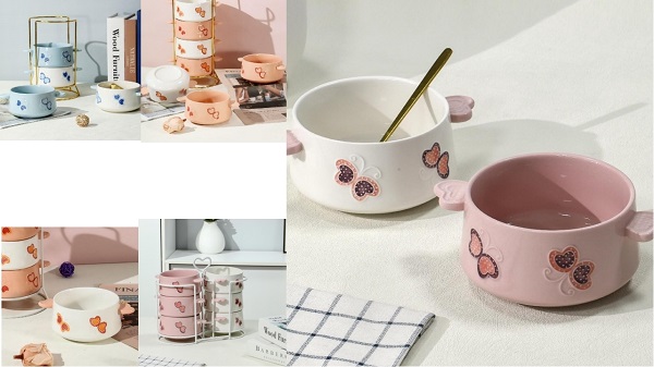 Keramikschalenserie „Schmetterlingstanz der kindlichen Unschuld“: Schützt die Wärme jeder Mahlzeit mit bezauberndem Design