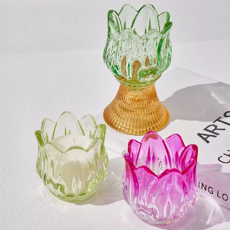 Farbige Merveilles Florales Glass Candlestick Farbige Merveilles Florales Glass Candlestick