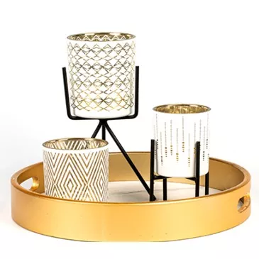 Luxusmusterglaskerzenhalter