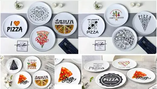 Pizza-Themen-Keramikteller-Set